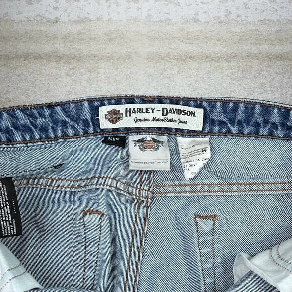 Vintage Y2K Harley Davidson Jeans 32x30 Boot Cut Flared Fit Medium Wash - Picture 4 of 4